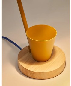 Mustársárga asztali lámpa fém búrával (magasság 37 cm) Katia – Kave Home