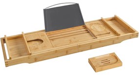 Bambusz fürdokádra helyezhető tálca 75-109 cm