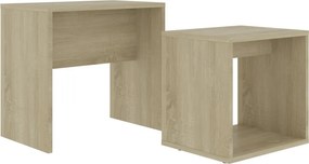 vidaXL sonoma tölgy szerelt fa dohányzóasztal szett 48 x 30 x 45 cm