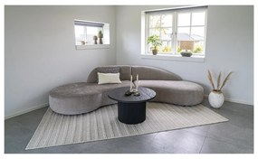 Sötétbarna kerek dohányzóasztal nyárfa dekorral ø 80 cm Boavista – House Nordic