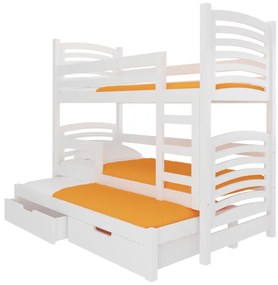 SORIA emeletes ágy, 180x75, fehér