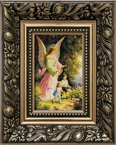 Vászonkép 25x20 Őrangyal Arany Angyal Díszített Fa Keret