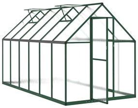 zöld alumínium melegház alapvázzal 334x169x195 cm