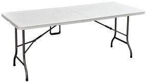 ROJAPLAST összecsukható, hordozható műanyag asztal,180 cm - fehér ()