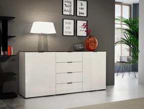Stone 4 fiókos, 2 ajtós komód fehér 180cm