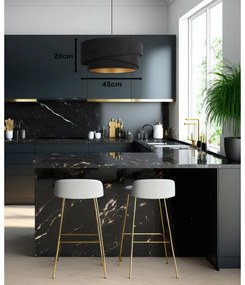 Duolla - Csillár zsinóron KOBO 1xE27/15W/230V átm. 45 cm fekete/arany