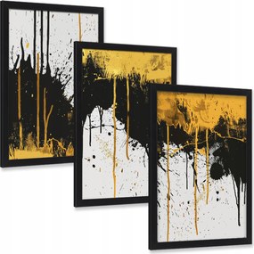 Vászonkép szett Absztrakt arany csillogó triptichon falra 3 db 40x30 cm