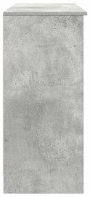 betonszürke szerelt fa tálalószekrény fiókos 101x35x76 cm