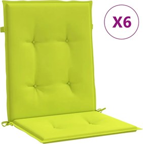 vidaXL 6 db élénkzöld oxford szövet háttámlás székpárna 100x50x3 cm