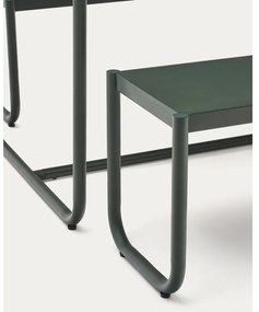 Sötétzöld fém négyszemélyes kerti étkezőgarnitúra Sotil – Kave Home