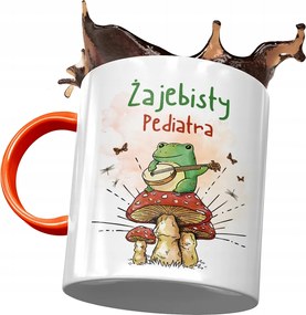 Narancssárga bögre gyermekorvosnak A legjobb ajándék fényképes nyomtatással