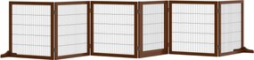 PawHut Állítható Kutyabiztonsági Kapu Lábakkal 432 x 70 cm Fa Kutya Kapu Összecsukható Lépcső Kapu Kutyabarrier Lépcsők, Ajtók, Folyosók Számára, 6 Pa