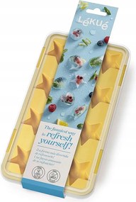 Lékué jégkockatartó tálca, sárga, 22 x 11,3 x 2,5 cm