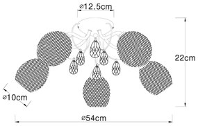 Globo 56689-5 - Felületre szerelhető csillár KORDULA 5xE14/40W/230V