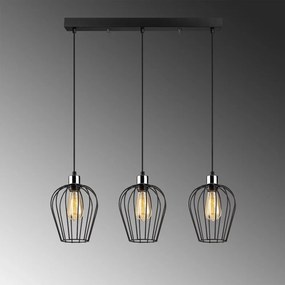 Tel Long fekete 3 izzós függőlámpa - Opviq lights