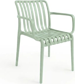 Műanyag szék TREGO karfákkal, zöld
