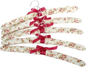 5 db textil vállfák Květy, piros