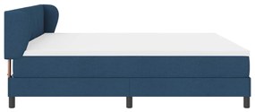 Boxspring Ágy Matrac Kék 200x200 cm Szövet