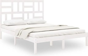 vidaXL Small Double fehér tömör fa ágykeret 120 x 190 cm