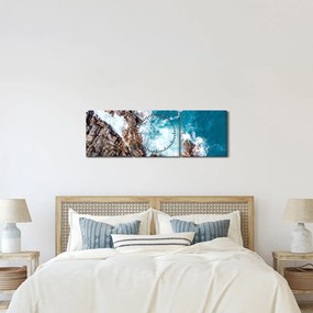 Kép a sziklák és a tenger (órával) (90x30 cm)