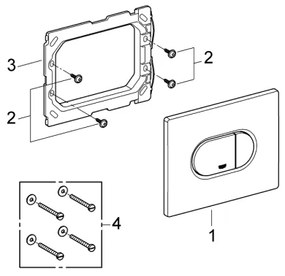 GROHE 38858SH0 - ARENA COSMOPOLITAN öblítő nyomólap 156 × 197 mm fehér