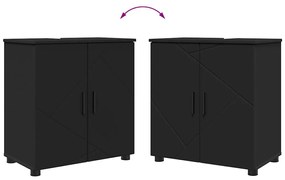 Fürdőszoba bútor szett 2 pcs Fekete 61 x 35 x 64 cm Faanyag