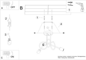 Sollux SL.1440 - Felületre szerelhető csillár  LOOP 3xE27/15W/230V króm