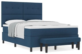 Boxspring ágy matraccal és pad Blue 140x190 cm Szövet