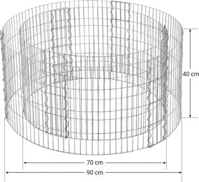 Kerek gabion kő kosár 90 x 40 cm (ø x h)