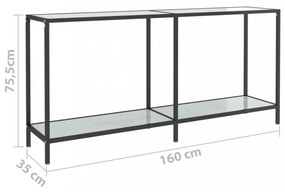 fehér edzett üveg tálalóasztal 160 x 35 x 75,5 cm