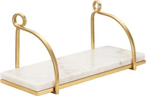 Fehér-aranyszínű márvány fali polc 40 cm Marble – Mauro Ferretti