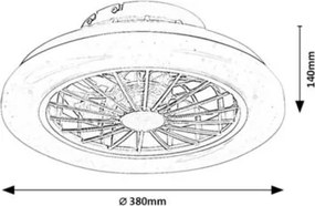 RÁBLAUX 71348 DALFON Ventilátoros lámpa Fehér IP20