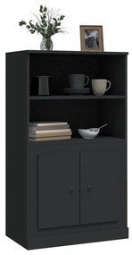 fekete szerelt fa magasszekrény 60x35,5x103,5 cm