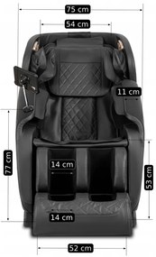 Masszázsfotel Fekete Eco-bőr Kárpittal. Angol Vezérlés - Menü. VX MAX