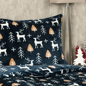 4Home Nordic Deer mikroflanel ágyneműhuzat, 140 x 220 cm, 70 x 90 cm