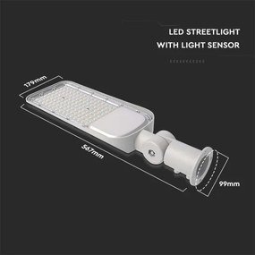 LED utcai lámpa szürkületérzékelővel LED/100W/230V 6500K IP65 szürke