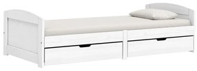 IRUN fehér tömör fenyőfa kanapéágy 2 fiókkal 90 x 200 cm