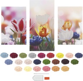 Tulipán Craft 3 részes gyémántszemes kirakó szett