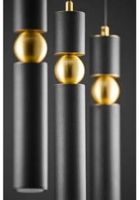 Jupiter 2004 - Csillár zsinóron ALAS 3xGU10/10W/230V fekete/arany