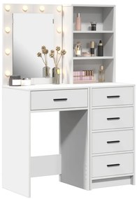 Öltözködőasztal fiókkal 2 pcs Fehér 50 x 41 x 135 cm Faanyag