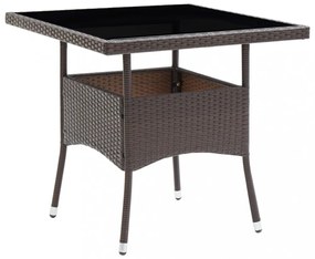 barna polyrattan kerti étkezőasztal