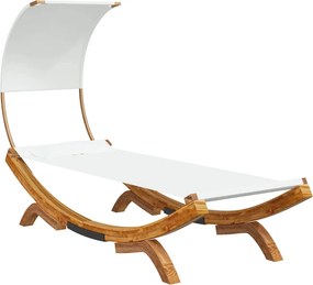 vidaXL kültéri krém baldachinos hajlított fa nyugágy 100x200x126 cm