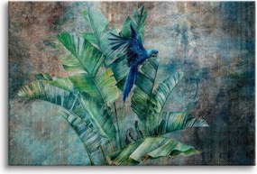 Vászonkép falikép nappaliba zöld levelek pasztell 80x120cm