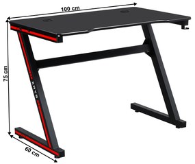 Zondo PC asztal Marcelene (fekete). 1040340