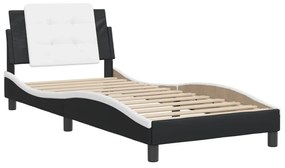 fekete és fehér műbőr ágykeret matrac nélkül Zadar 100x200 cm
