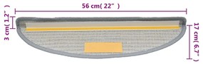 15 db szürke lépcsőszőnyeg 56 x 17 x 3 cm
