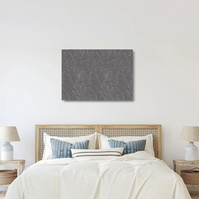 Üveg kép - Szürke pálmalevelek (70x50 cm)