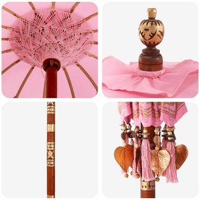 Napernyő Alappal 250 cm Pamut, Fa