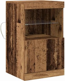 vidaXL LED tálaló LED -es lámpákkal Öreg fa 41 x 37 x 67 cm Faanyag