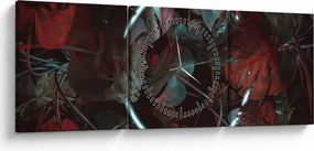 Kép - Neon kör a pálmafák között (órával) (90x30 cm)